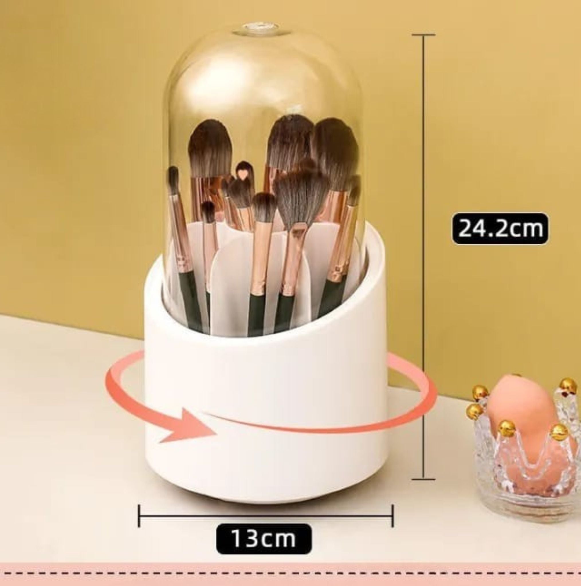 360 Degree Rotating Makeup Brush Organizer