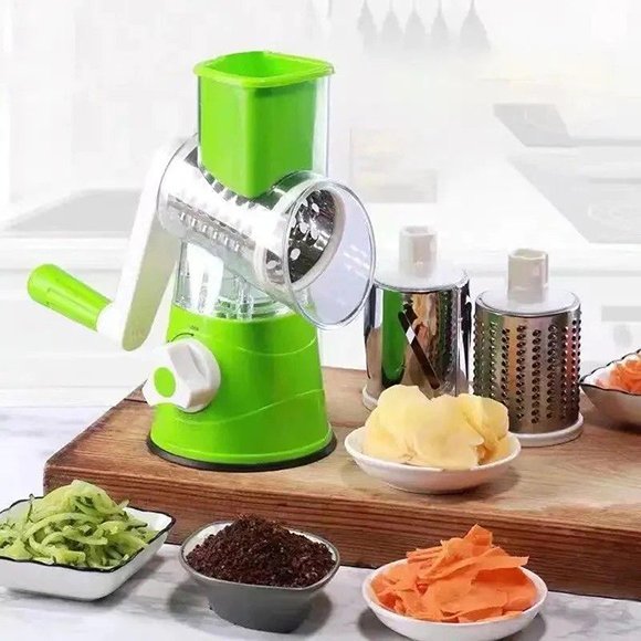 3-in-1 Vegetable Grater & Slicer – Manual Drum Cutter for Effortless Chopping - Modish Bazar