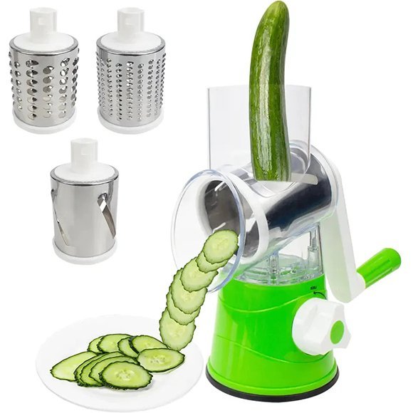 3-in-1 Vegetable Grater & Slicer – Manual Drum Cutter for Effortless Chopping - Modish Bazar