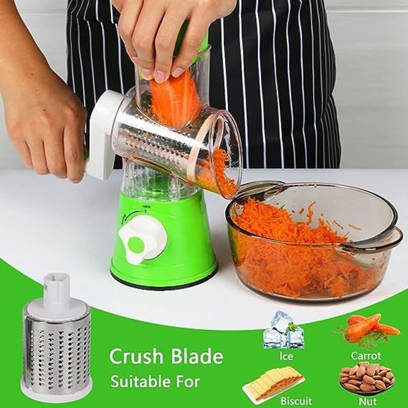 3-in-1 Vegetable Grater & Slicer – Manual Drum Cutter for Effortless Chopping - Modish Bazar