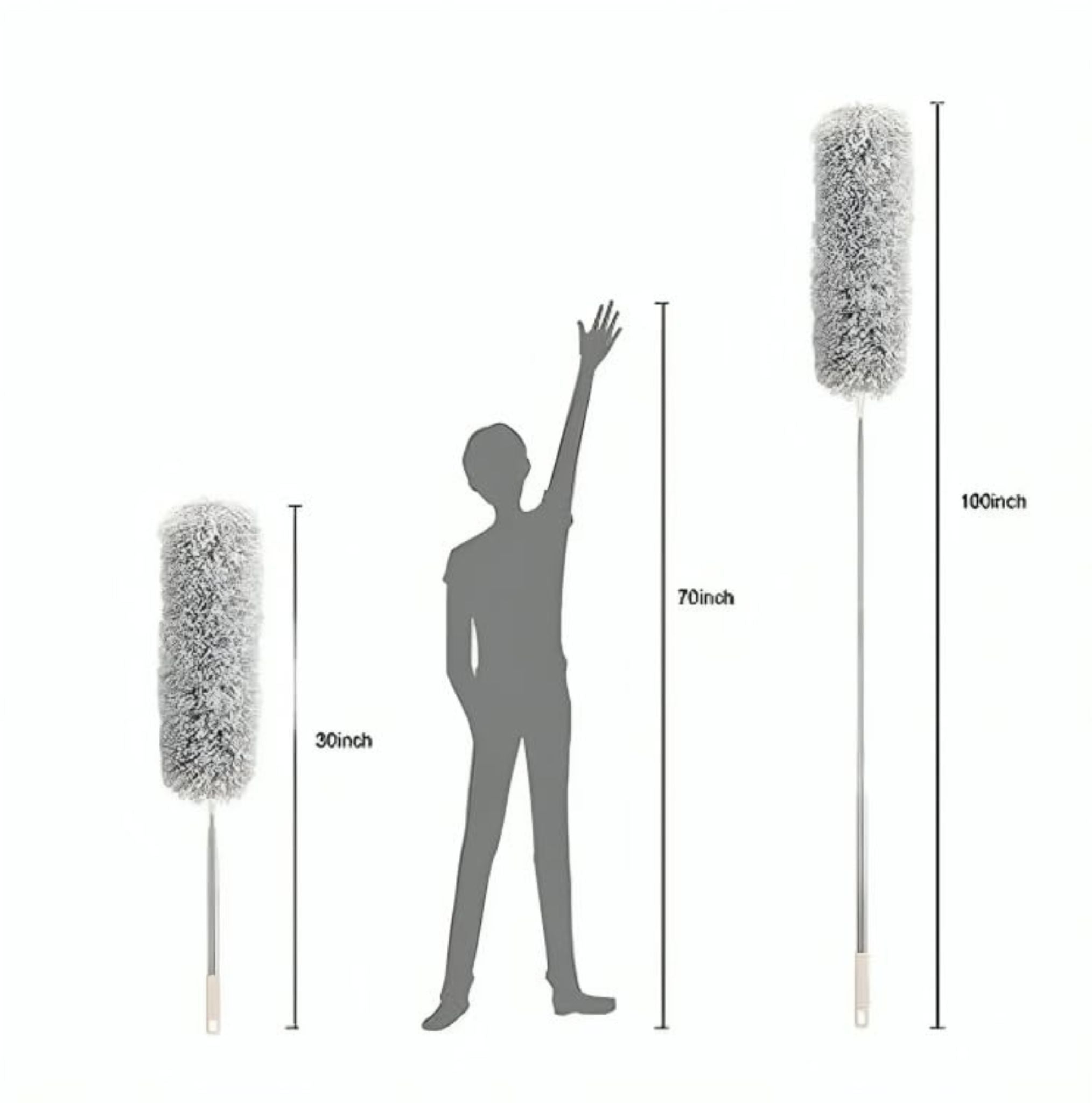 Flexible Microfiber Duster with Long Extendable Rod
