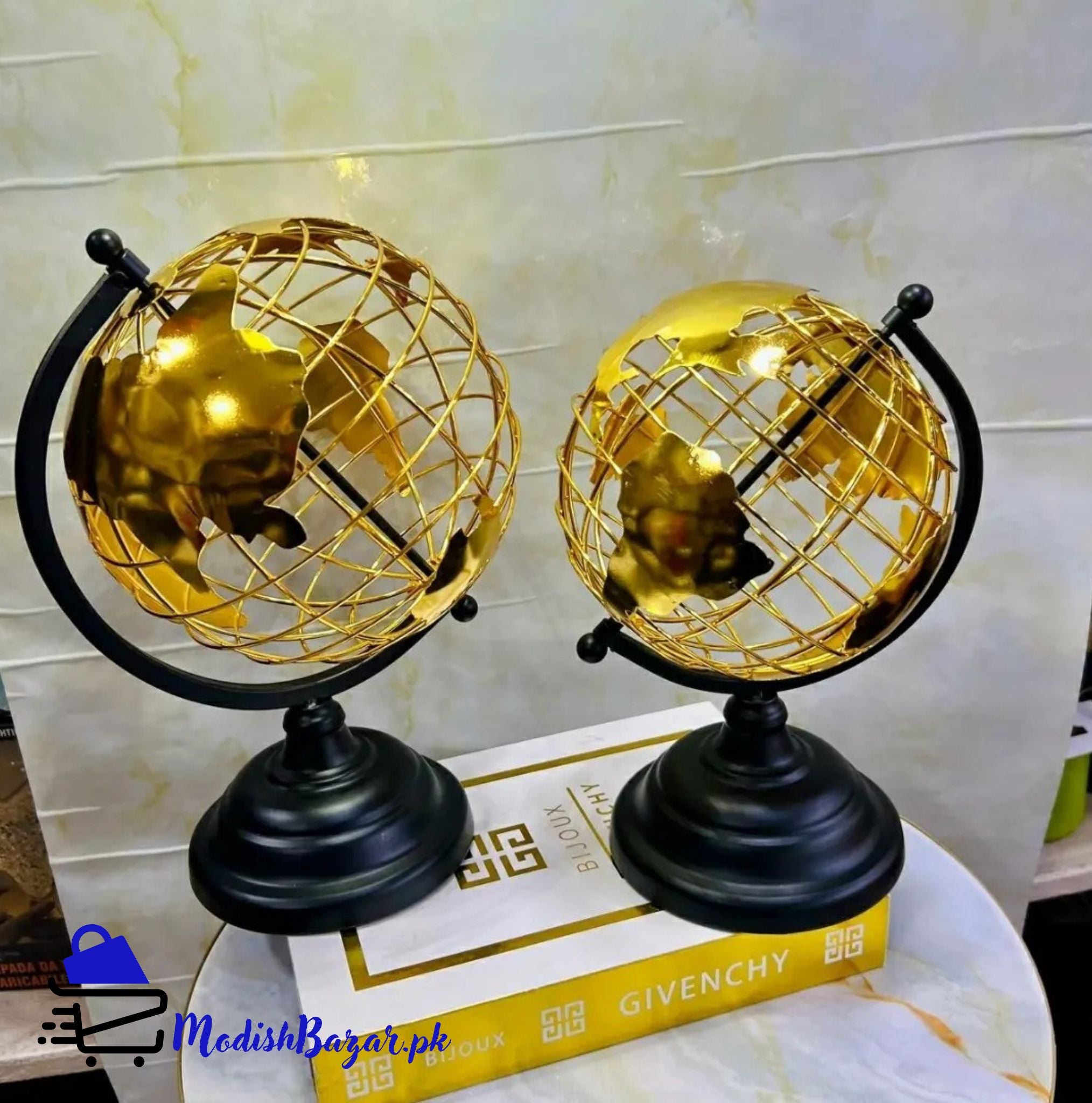 Rotating World Globe Map with Swivel Stand 