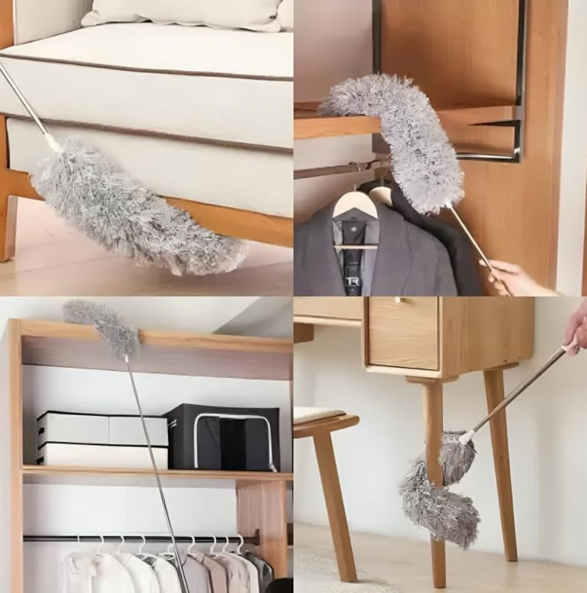Flexible Microfiber Duster with Long Extendable Rod
