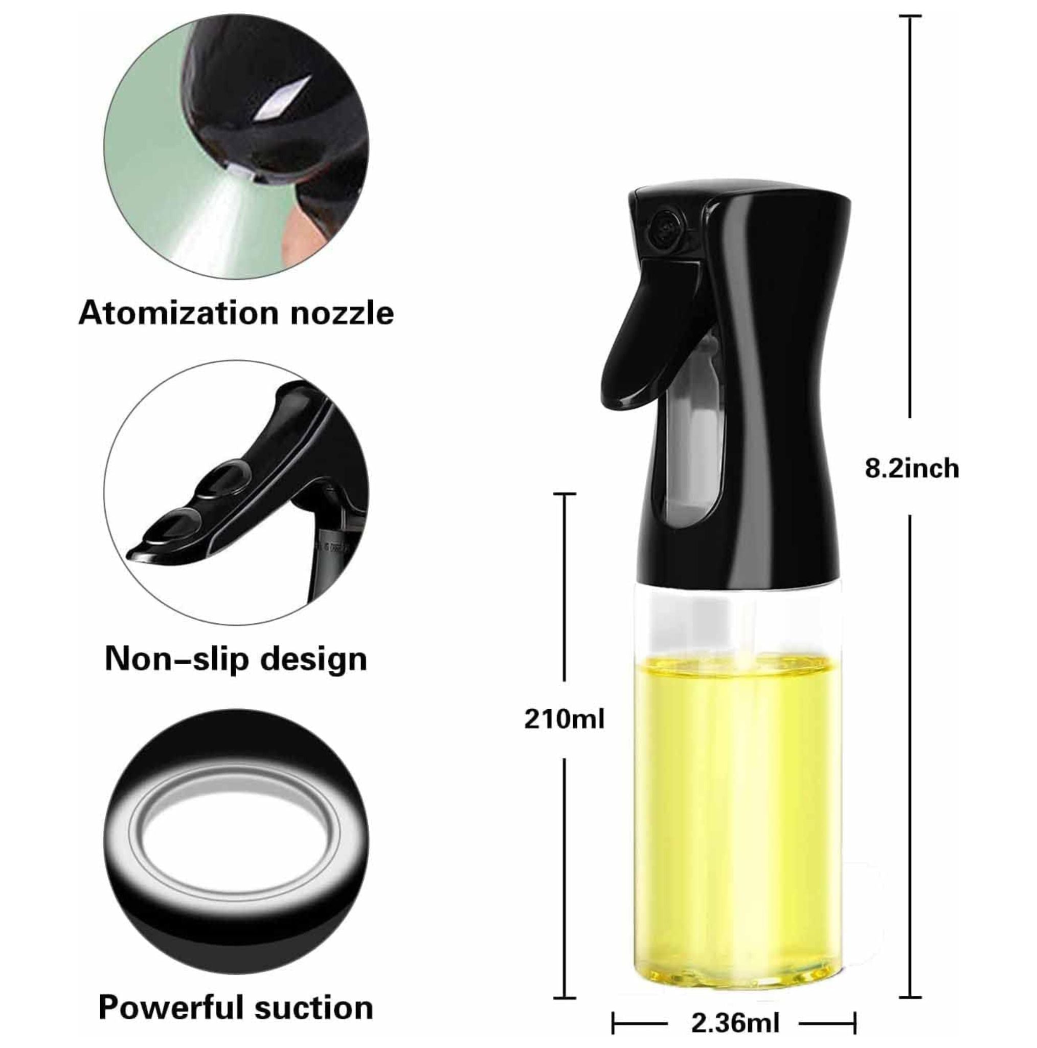 200ml Oil Spray Bottle – Refillable Glass Sprayer for Cooking, BBQ, Baking & Salad
