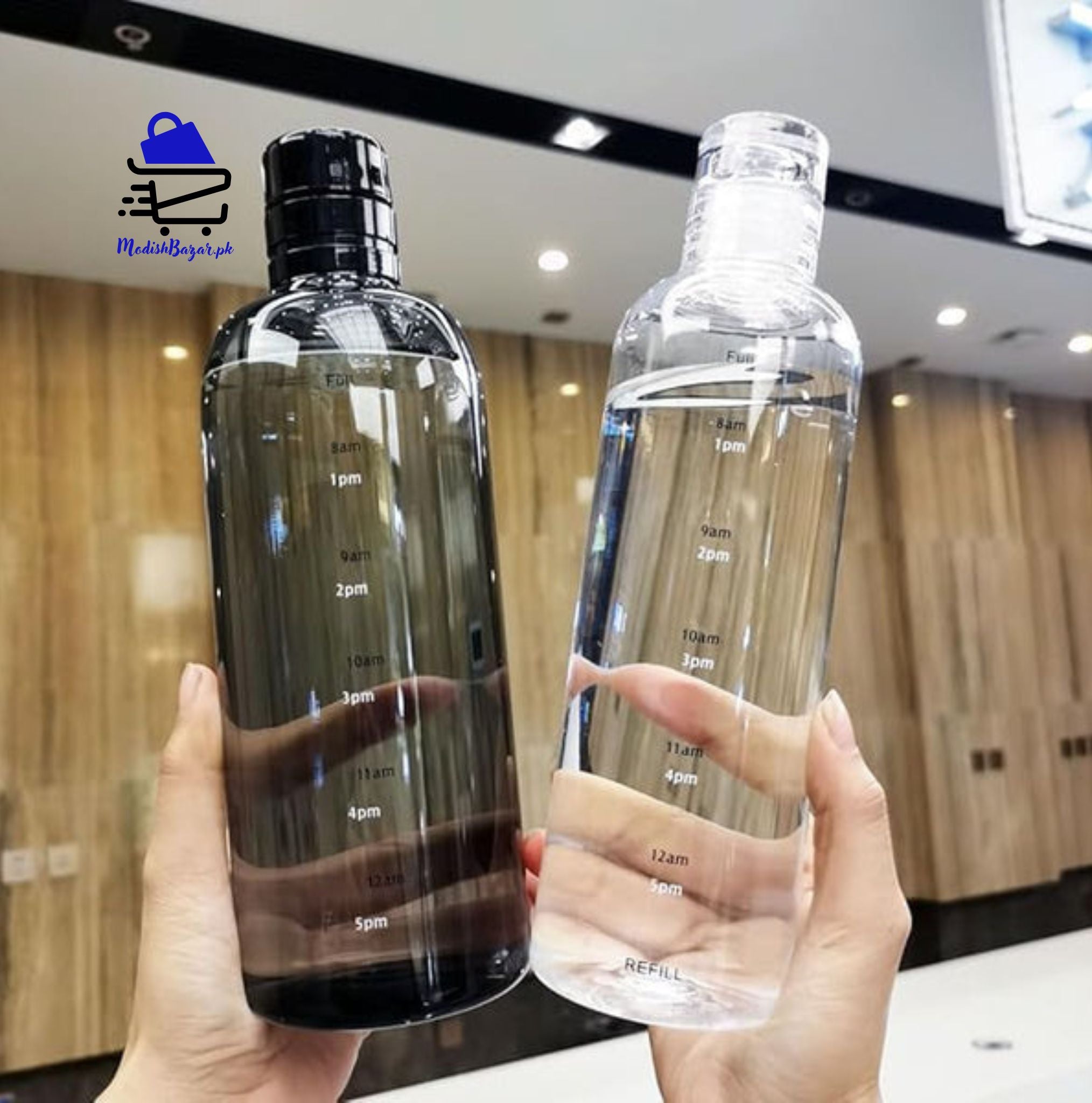 700ml Clear Glass Measurement Water Bottle With Leak-Proof Lid
