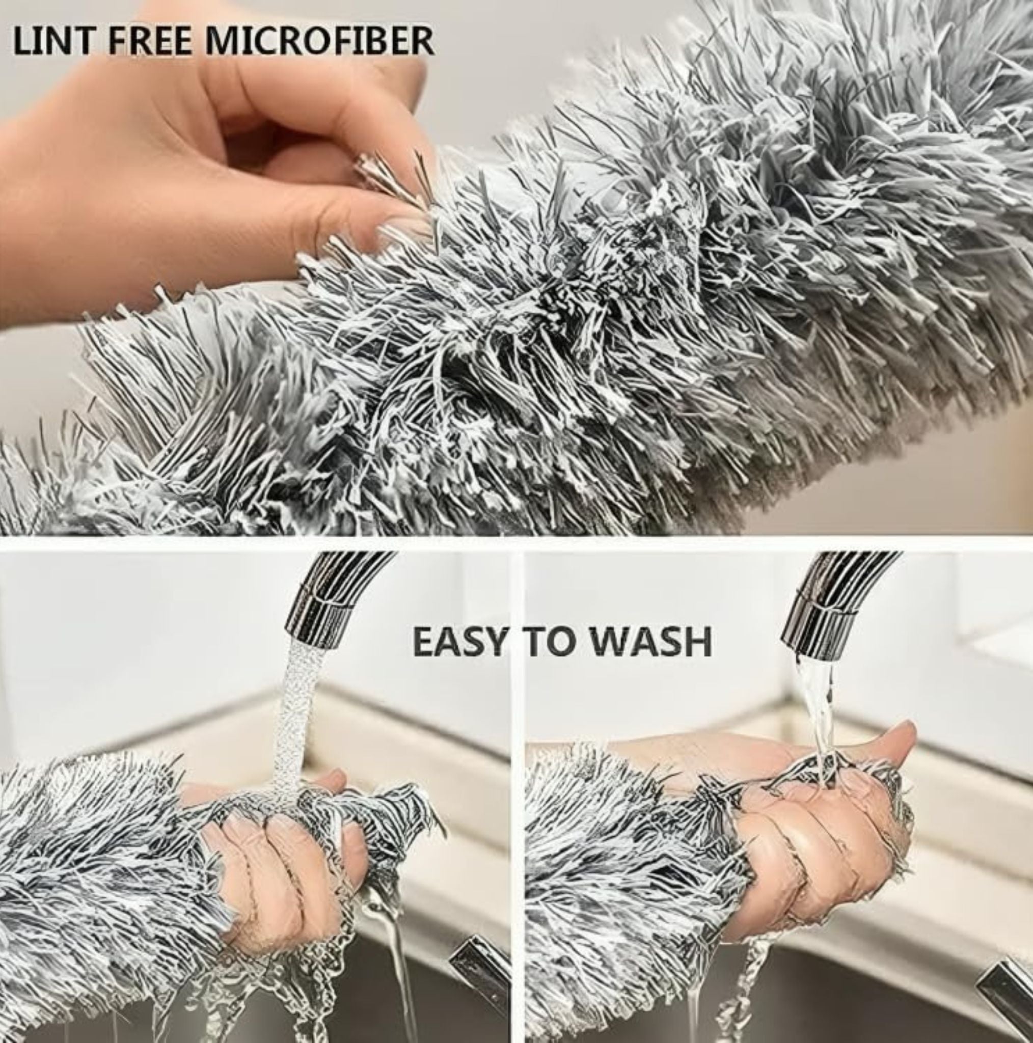 Flexible Microfiber Duster with Long Extendable Rod
