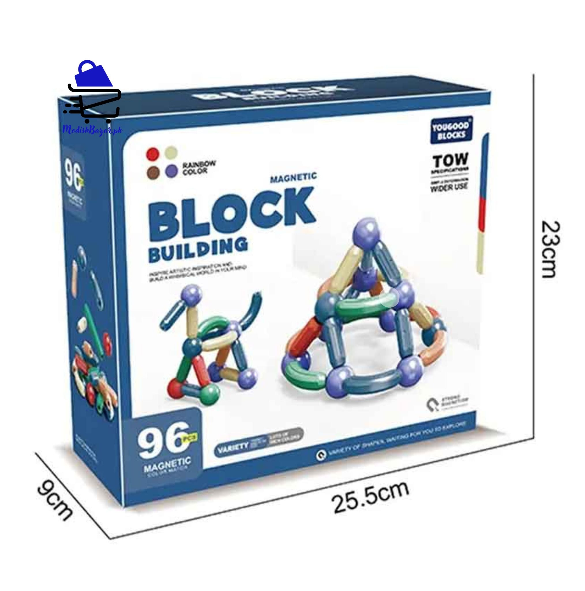 96-piece magnetic building blocks set for kids