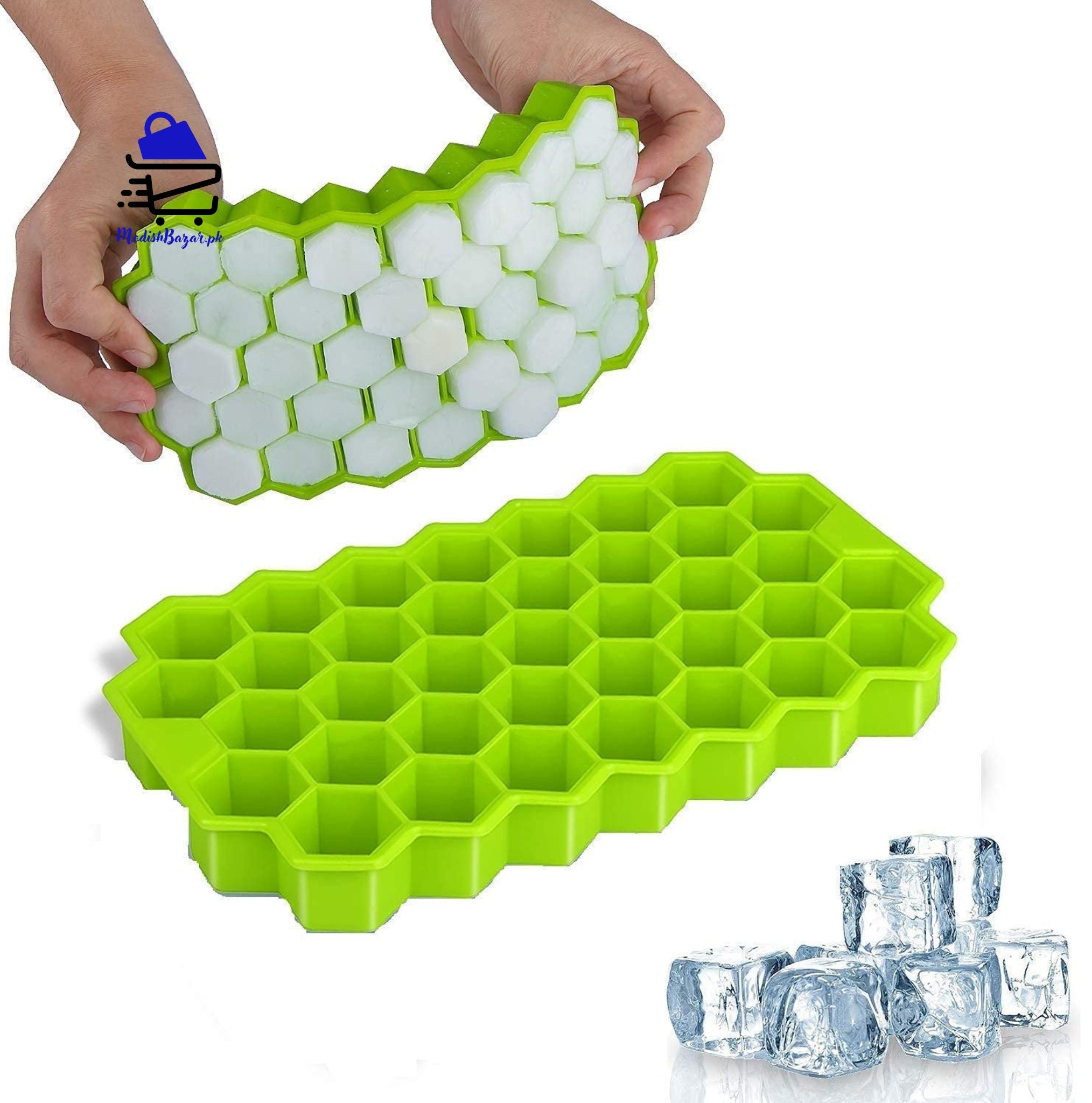 Silicone Ice Cube Tray with Lid – 37-Cell Flexible Mold