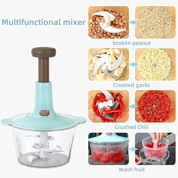 Hand Press Vegetable Chopper & Garlic Masher – Manual Kitchen Grinder - Modish Bazar