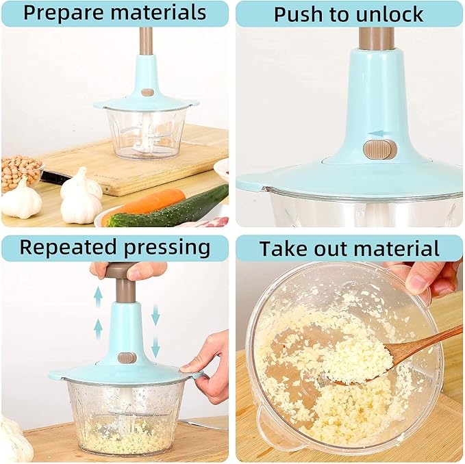 Hand Press Vegetable Chopper & Garlic Masher – Manual Kitchen Grinder - Modish Bazar