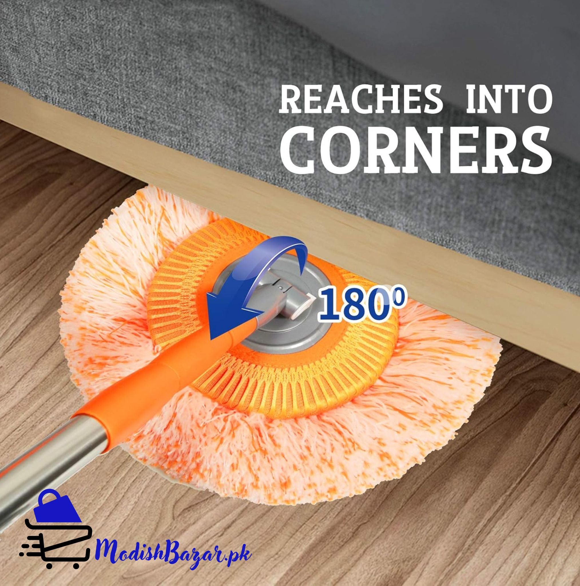 orange duster mop