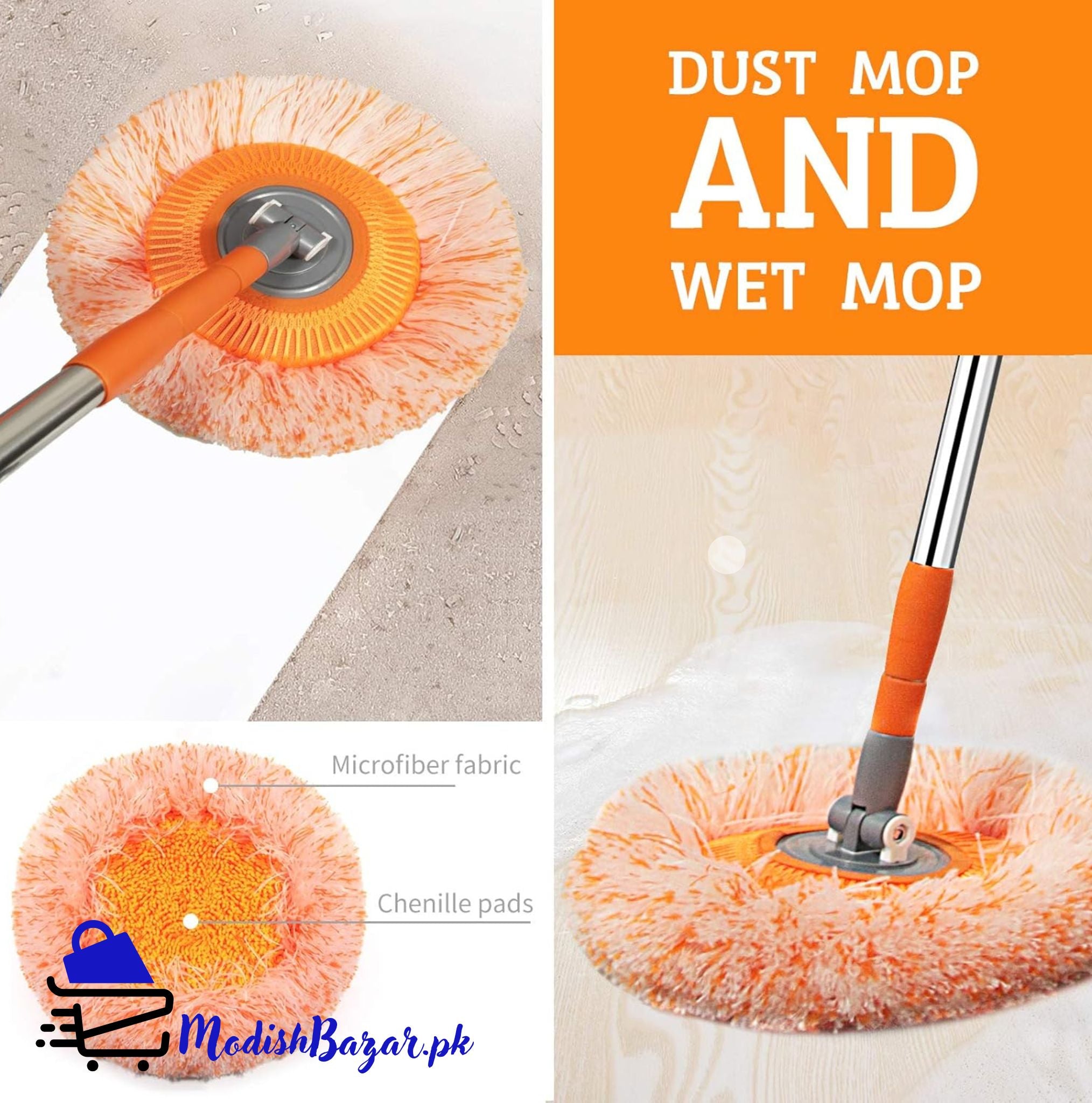 orange duster mop