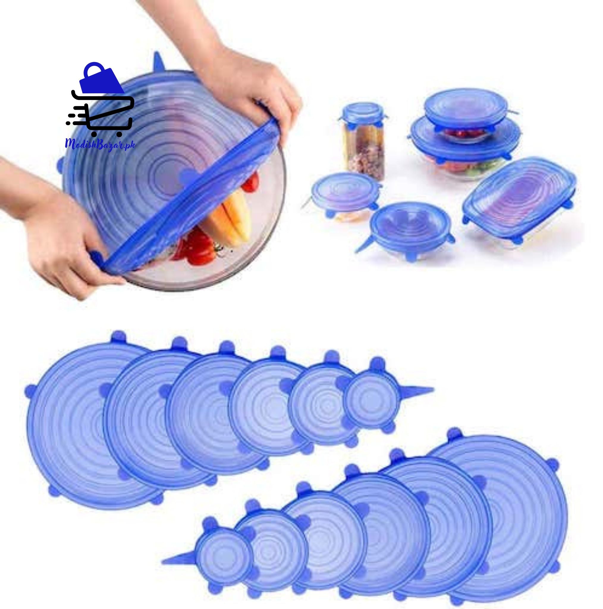 6-piece silicone stretch lids for bowls and containers