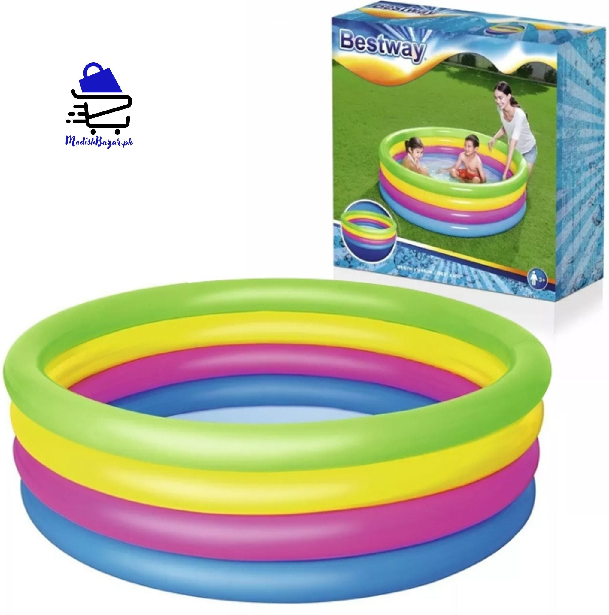 Bestway 51117 4 Ring Colorful Pool For Kids 51″ × 12″