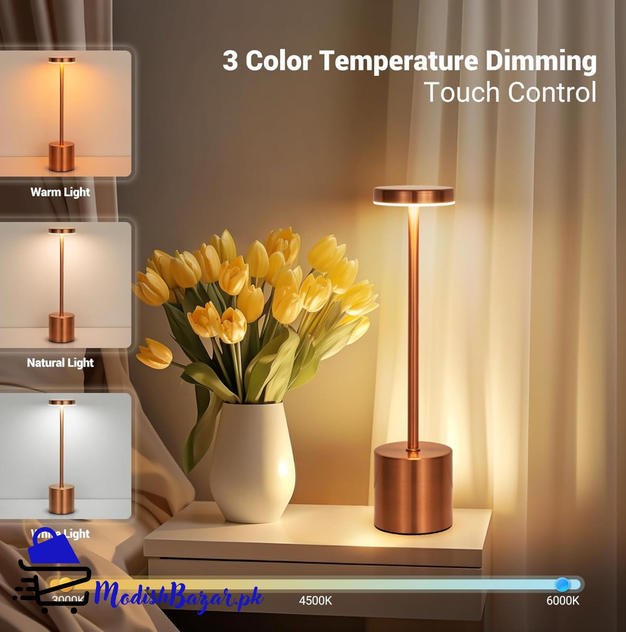 Metal LED Touch Sensor Table Lamp 