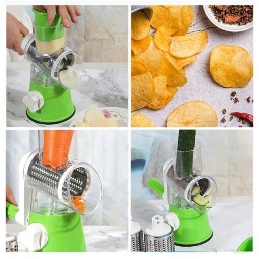 3-in-1 Vegetable Grater & Slicer – Manual Drum Cutter for Effortless Chopping - Modish Bazar