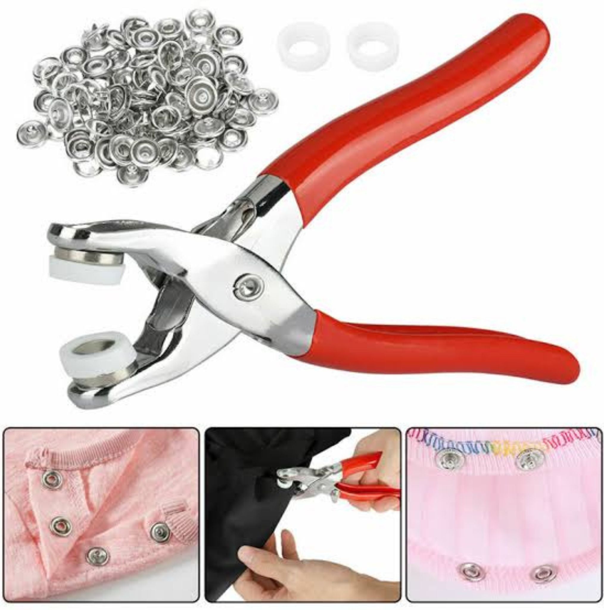 Metal Button Pressing Tool – Snap Fastener Hand Press Tool for DIY Crafts, Clothes & Bags