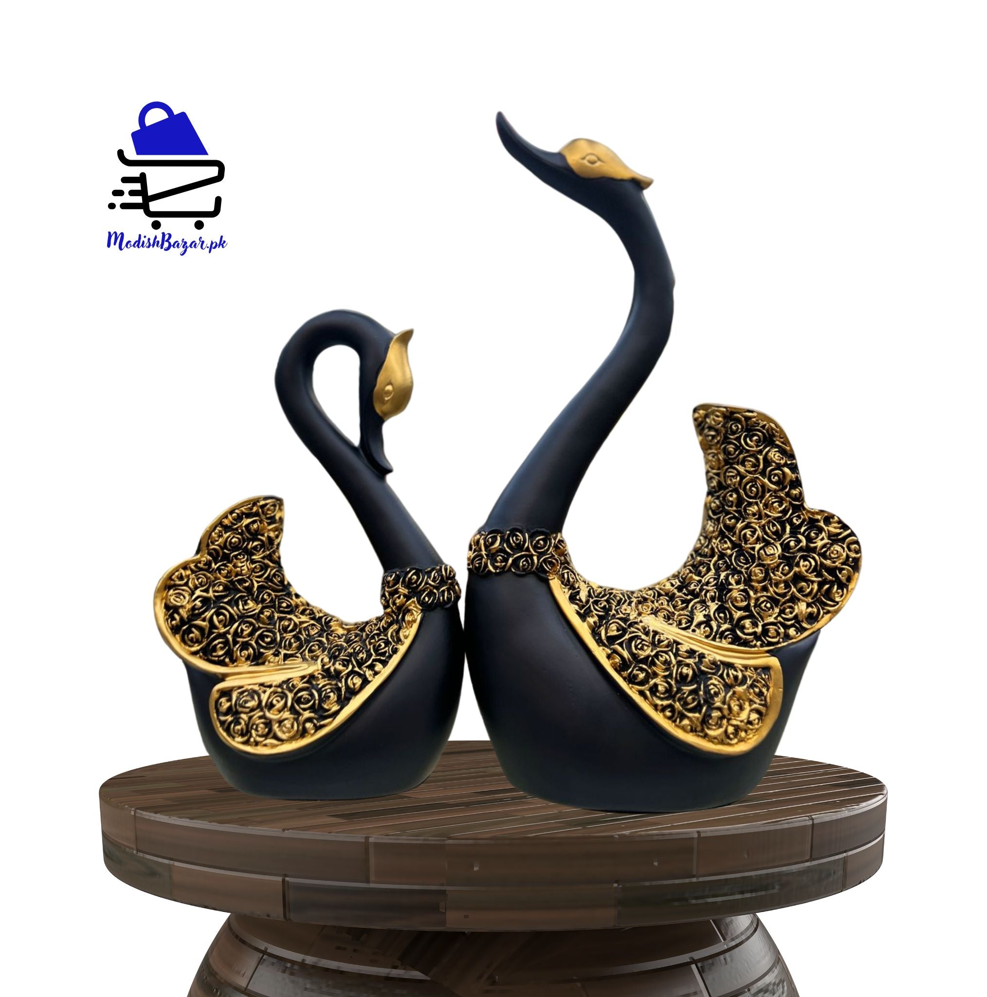 Set of 2 Decorative Fiber Duck Set – Elegant Home Decor