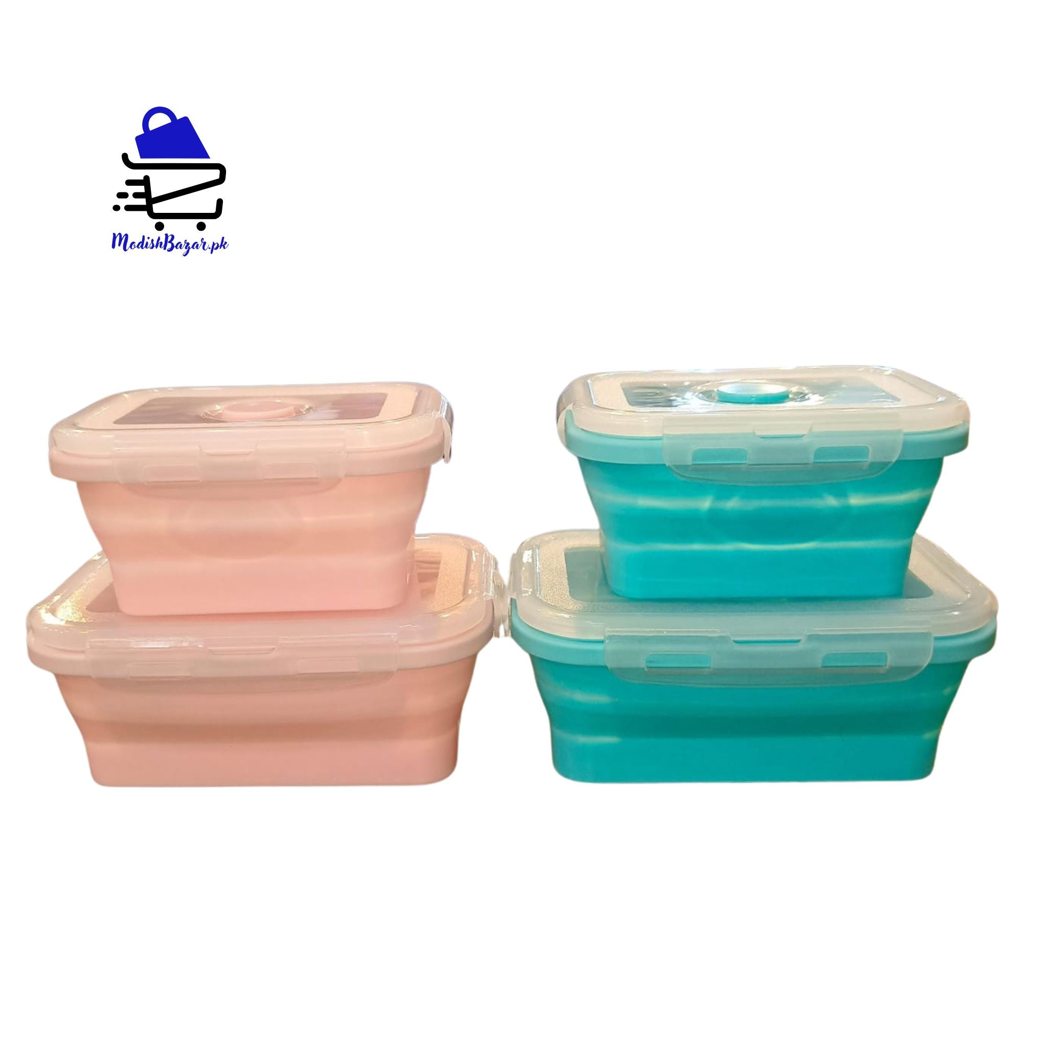 Pack of 2 Silicone Food Containers – Rectangular & Round, BPA-Free, Microwave & Freezer Safe