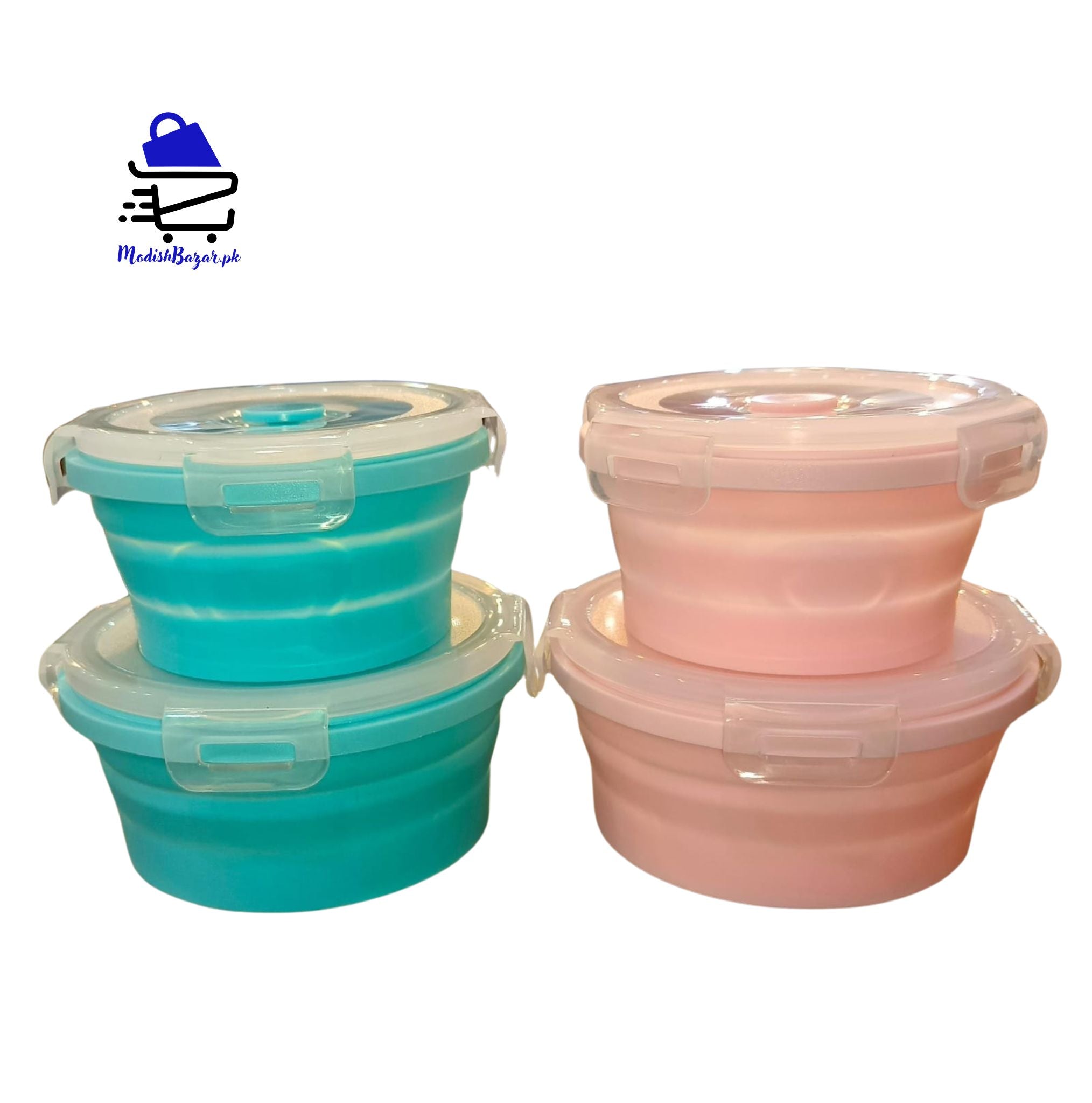 Pack of 2 Silicone Food Containers – Rectangular & Round, BPA-Free, Microwave & Freezer Safe