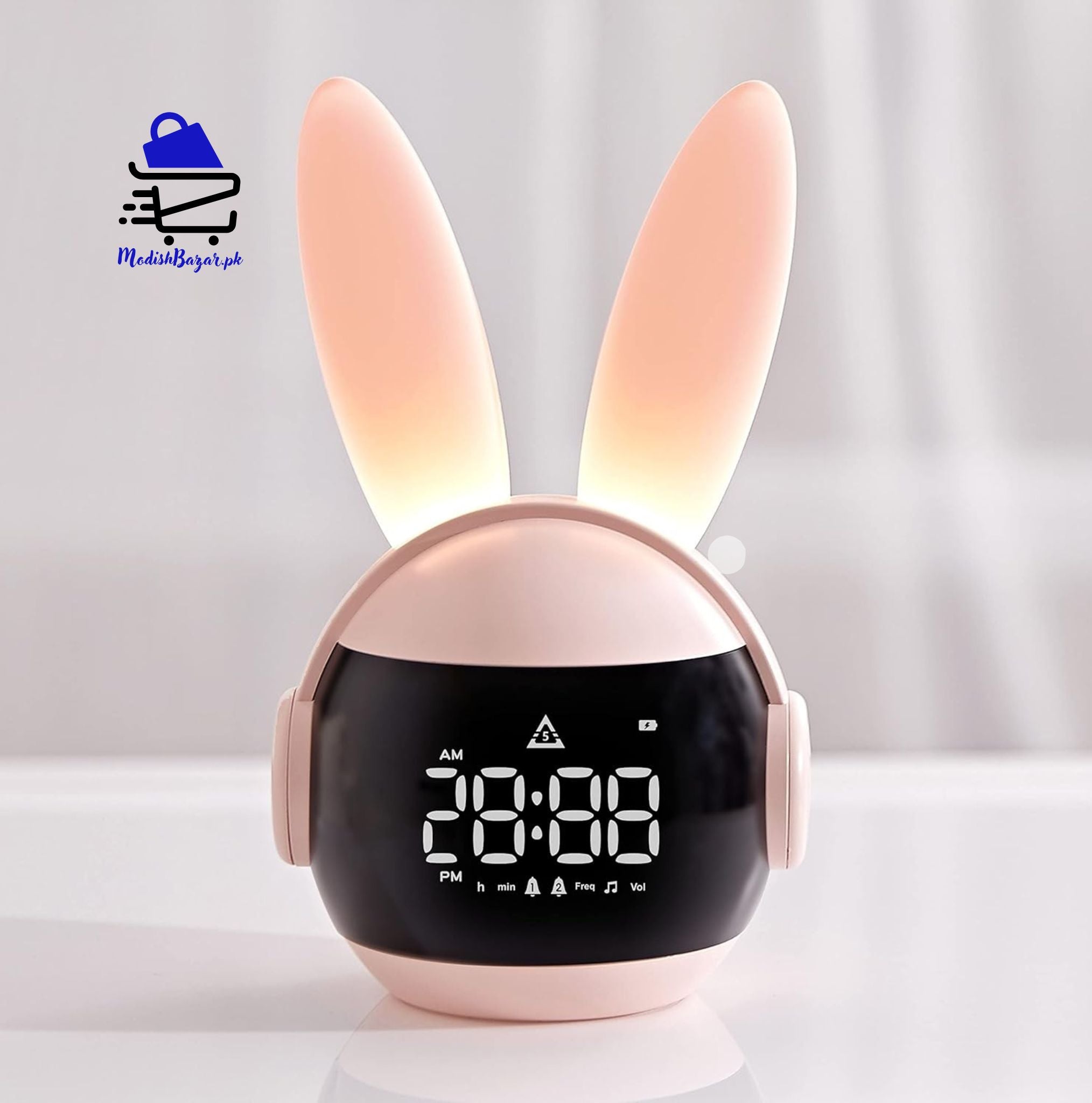 Rabbit Alarm Clock with Bunny Ears

