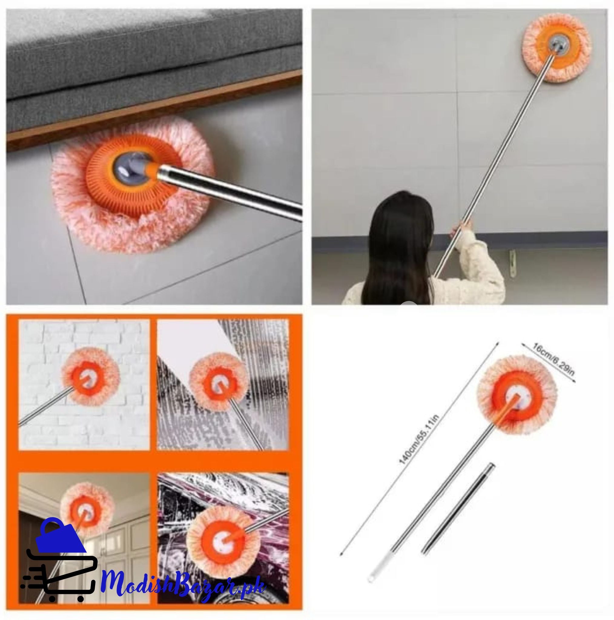 orange duster mop
