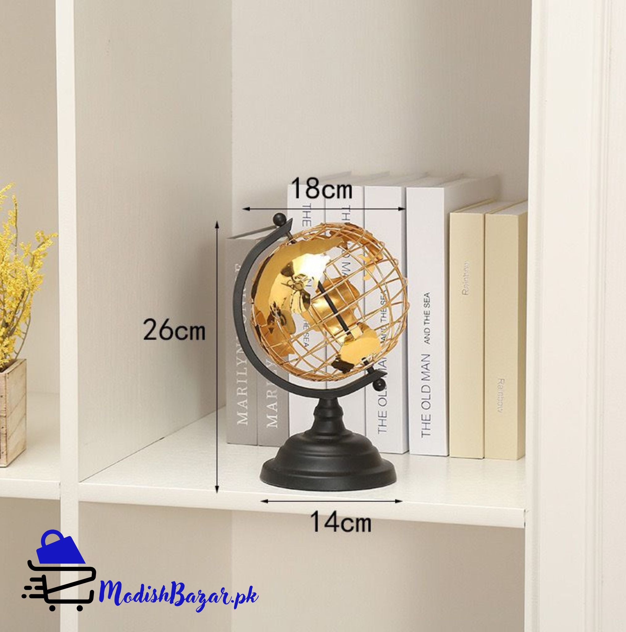 Rotating World Globe Map with Swivel Stand 