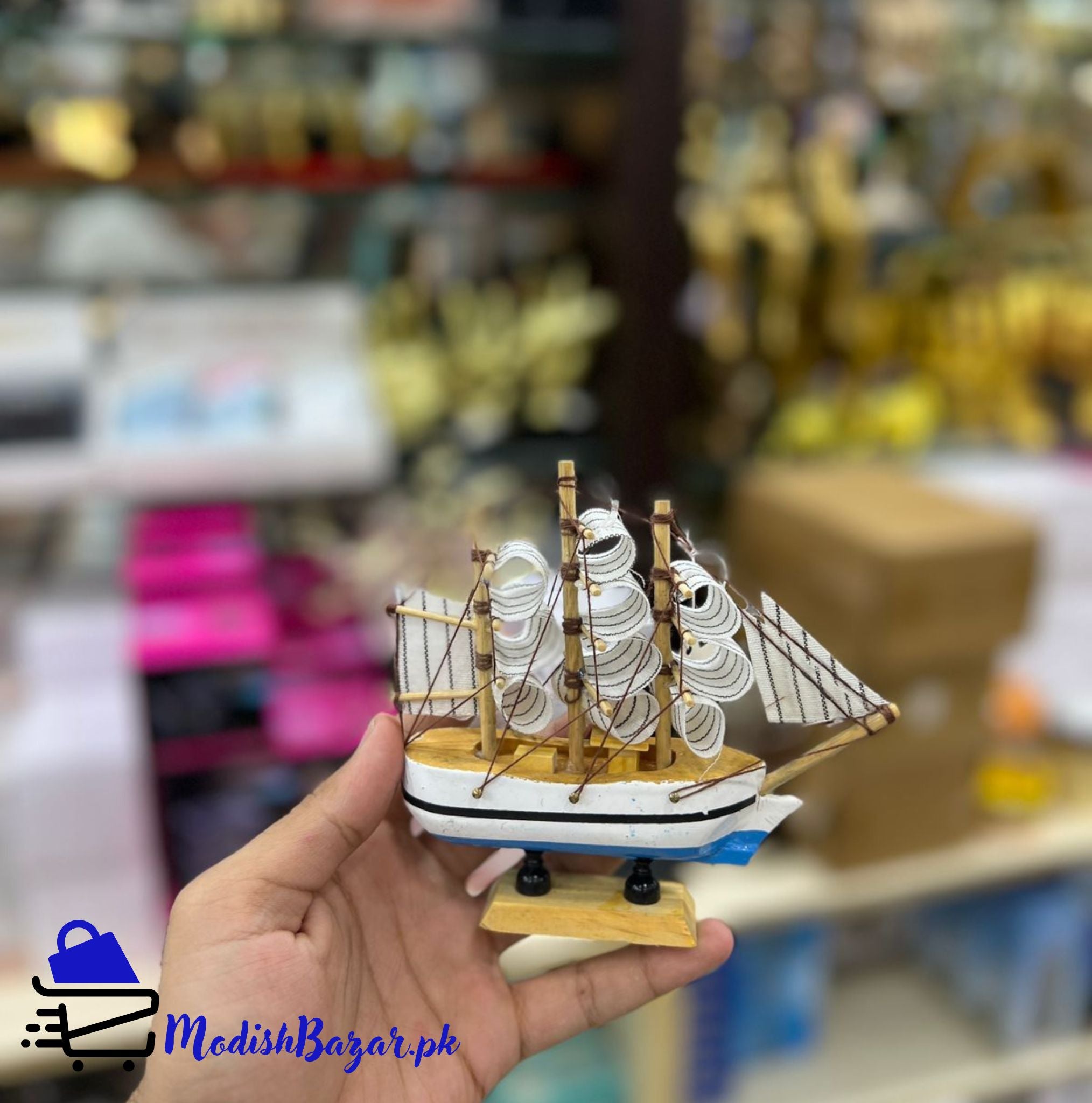 Wooden Ship Decoration Piece