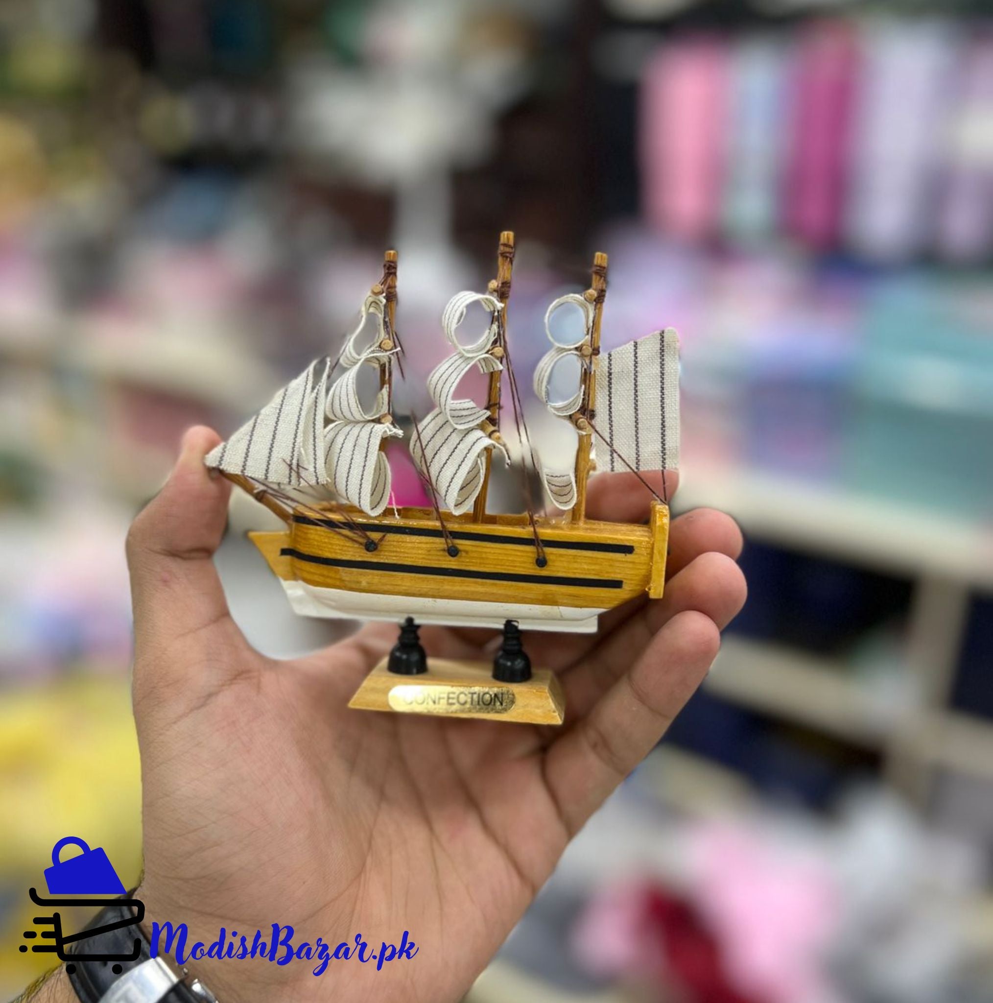 Wooden Ship Decoration Piece