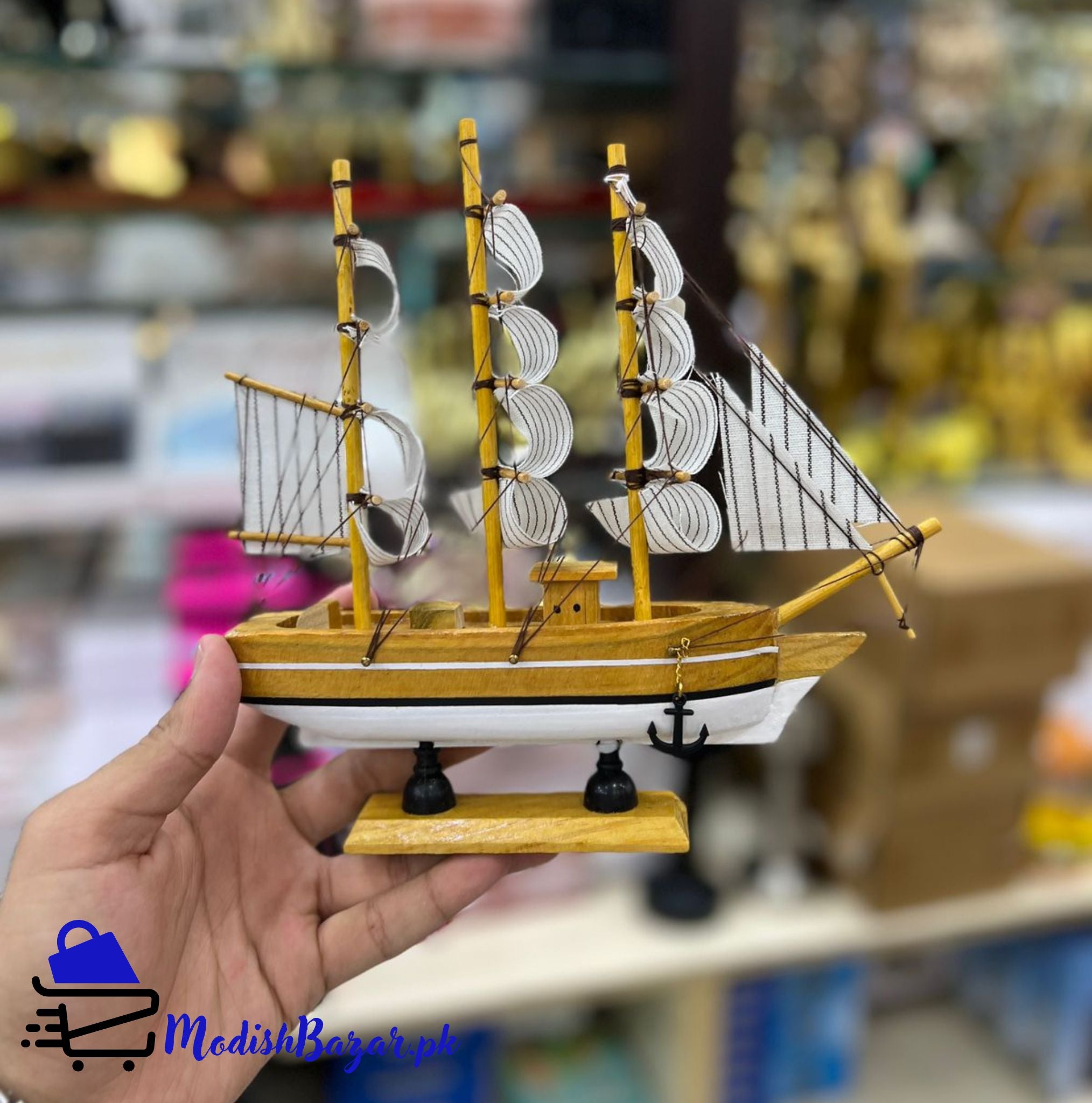 Wooden Ship Decoration Piece