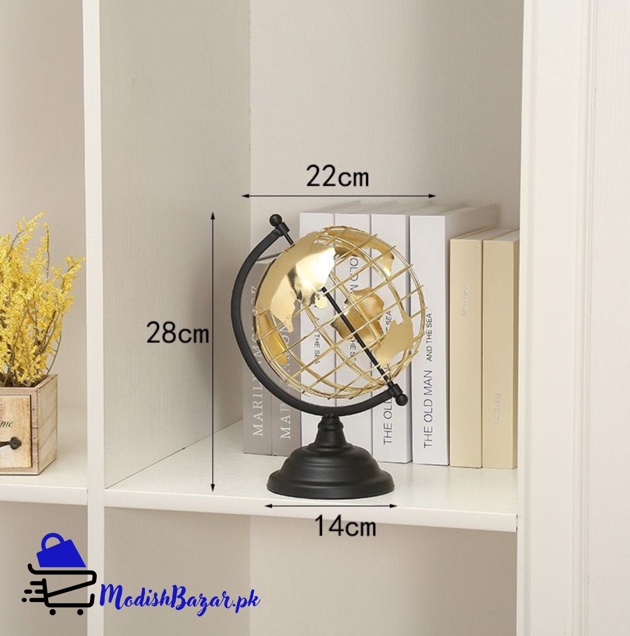 World Globe Map with Swivel Stand Decorative Desk Globe