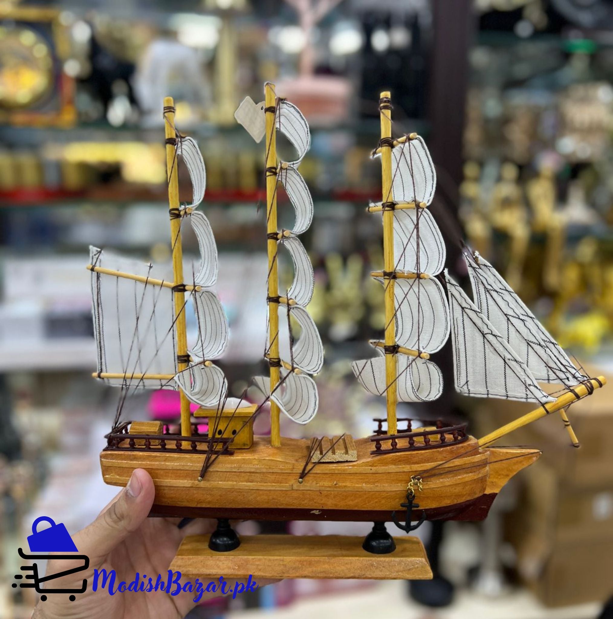 Wooden Ship Decoration Piece – Nautical Home Decor