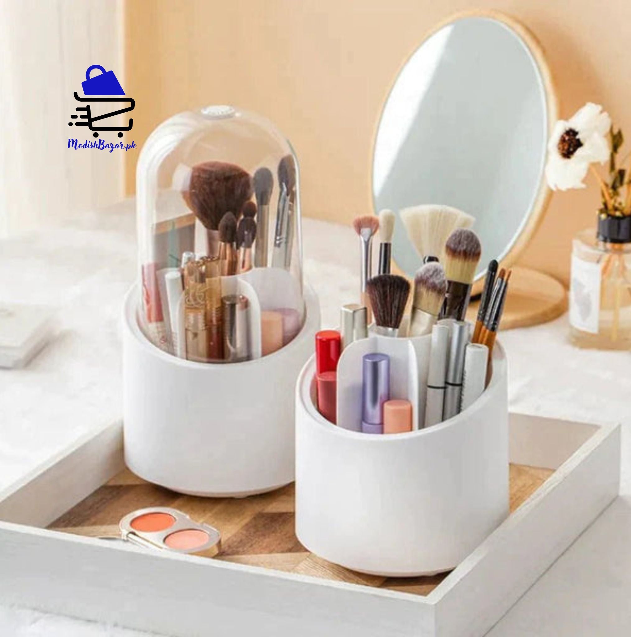 360 Degree Rotating Makeup Brush Organizer