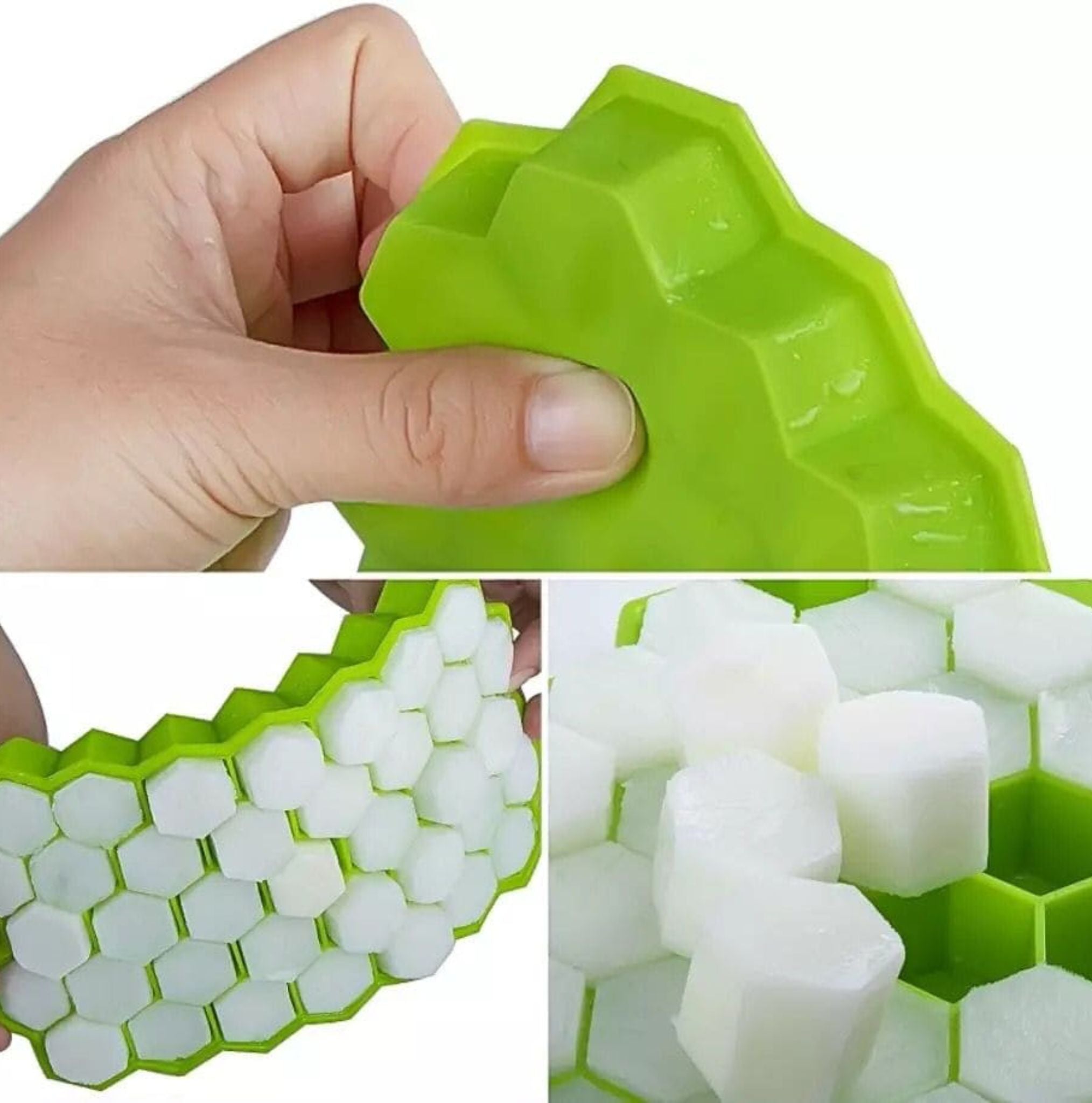 Silicone Ice Cube Tray with Lid – 37-Cell Flexible Mold