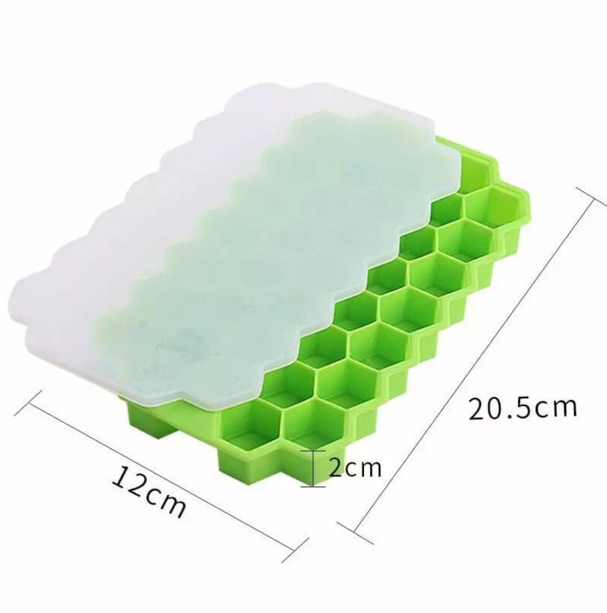 Silicone Ice Cube Tray with Lid – 37-Cell Flexible Mold