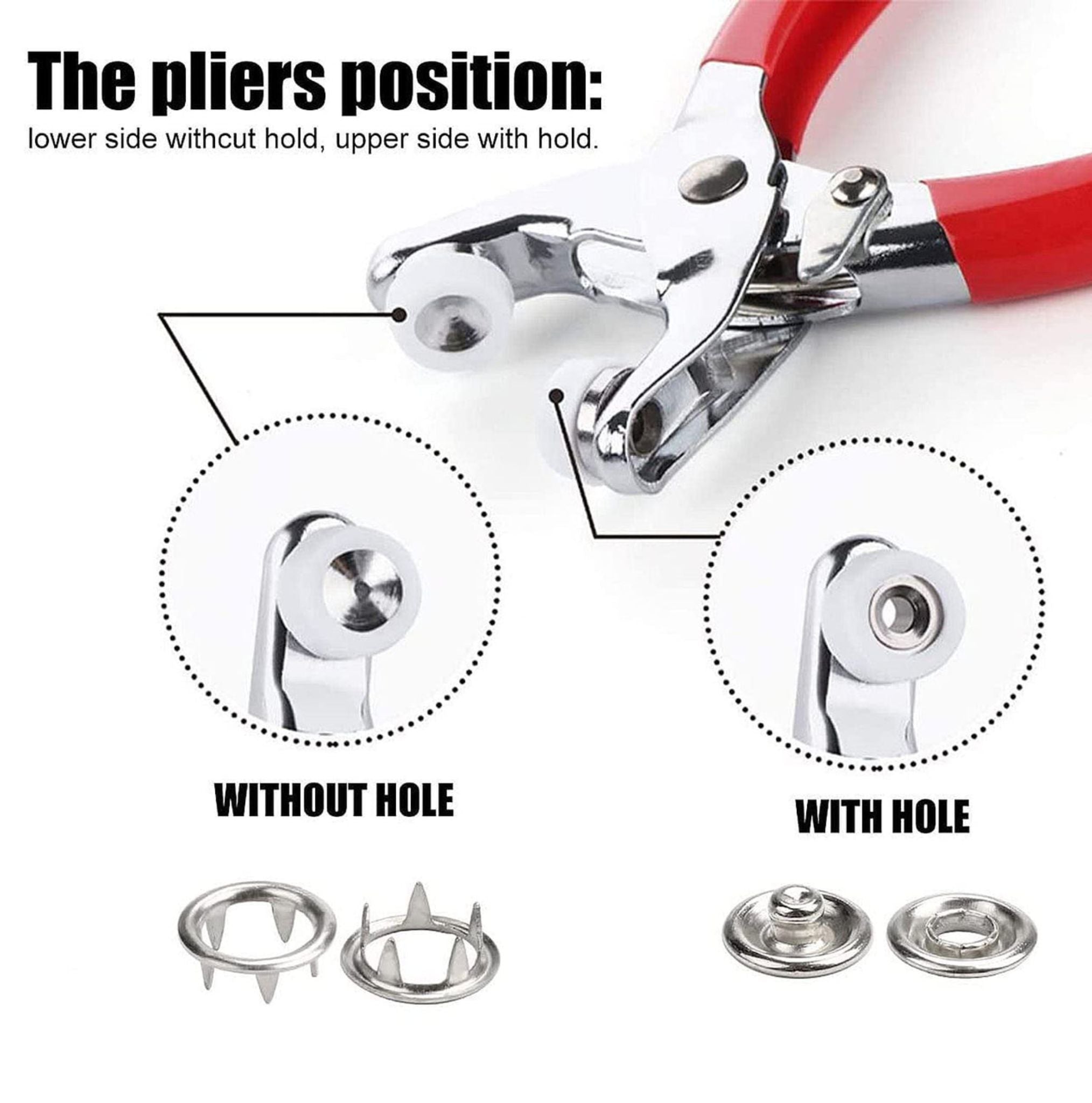 Metal Button Pressing Tool – Snap Fastener Hand Press Tool for DIY Crafts, Clothes & Bags