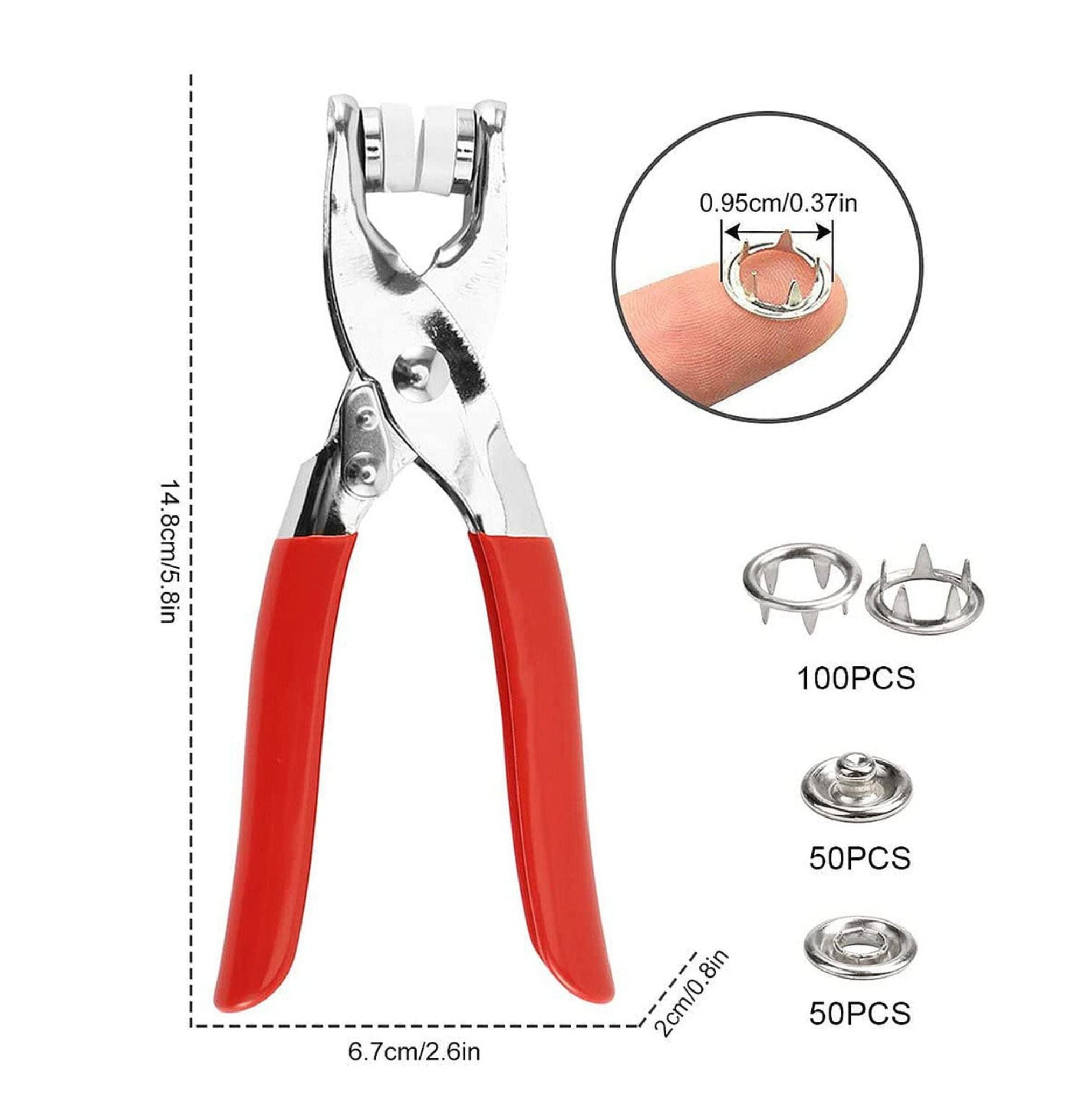 Metal Button Pressing Tool – Snap Fastener Hand Press Tool for DIY Crafts, Clothes & Bags