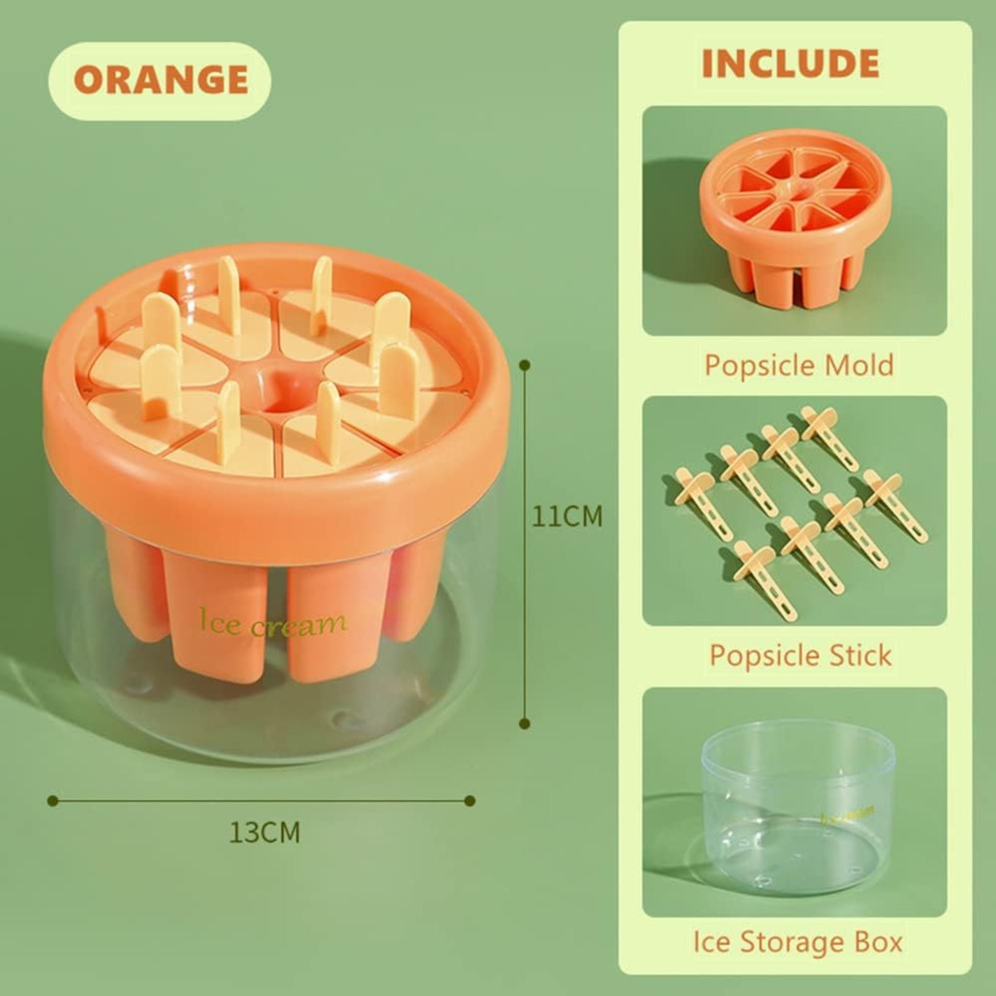 8-Piece Ice Pop Molds – BPA-Free Reusable Popsicle Maker for Homemade Ice Cream